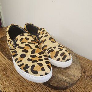 Steve Madden Cheetah Print Faux Hair Slip Ons